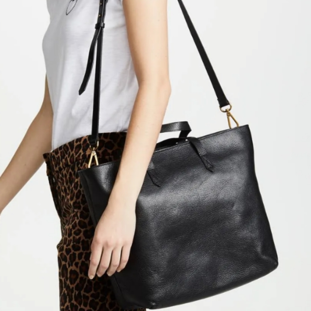 Madewell Zip Top Transport Tote Black